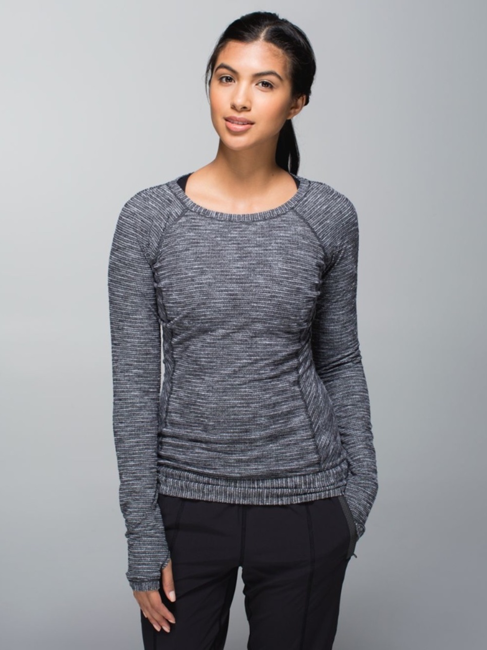 Lululemon Race Your Pace Long Sleeve Shirt | Coco Pique Black | Size 6